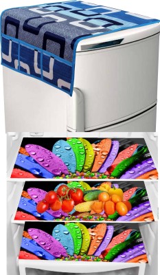 SANRAKSSHAN Refrigerator  Cover(Width: 1 cm, Multicolor, Pink)