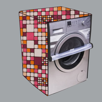 Nitasha Front Loading Washing Machine  Cover(Width: 61 cm, Orange, Pink)