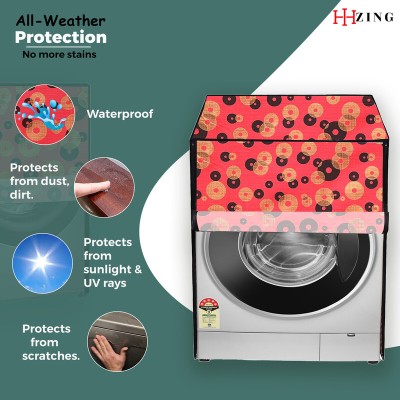 Hizing Front Loading Washing Machine  Cover(Width: 65 cm, Red, White)