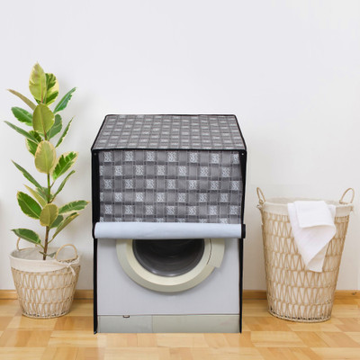 Glassiano Front Loading Washing Machine  Cover(Width: 66.04 cm, Silver, White)