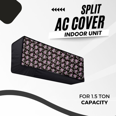 Lala Maneet Air Conditioner  Cover(Width: 33.02 cm, Black Pink Flower)