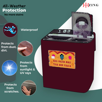 Hizing Semi-Automatic Washing Machine  Cover(Width: 81 cm, Maroon, Orange)