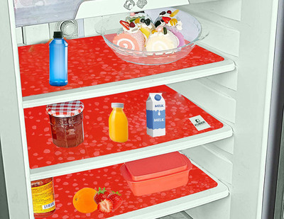 KUBER INDUSTRIES Fridge Mat(Width: 48 cm, Red)