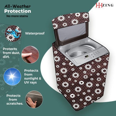 Hizing Top Loading Washing Machine  Cover(Width: 58 cm, Black)