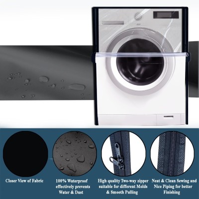 JM Homefurnishings Front Loading Washing Machine  Cover(Width: 67 cm, Black)