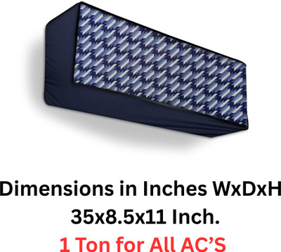 Amarud Air Conditioner  Cover(Width: 88 cm, White, Blue)