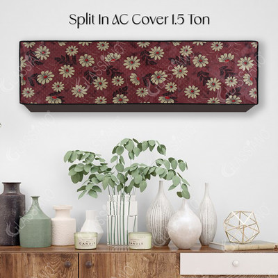 Glassiano Air Conditioner  Cover(Width: 109.22 cm, Maroon::White)
