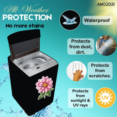 Amodori Top Loading Washing Machine  Cover(Width: 54 cm, Black, Green)