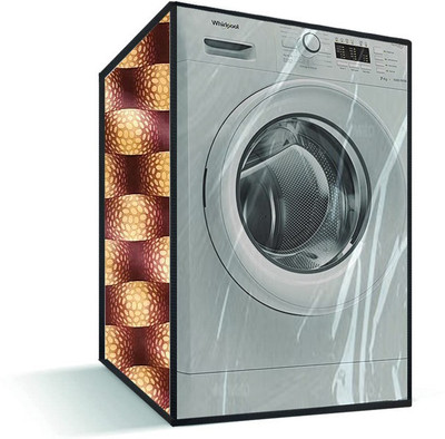 JM Homefurnishings Front Loading Washing Machine  Cover(Width: 67 cm, Brown, Yellow)