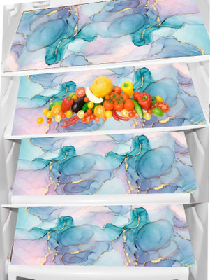 REVEXO Fridge Mat(Width: 32 cm, Beige, Maroon)