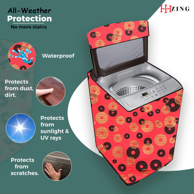 Hizing Top Loading Washing Machine  Cover(Width: 61 cm, Red)