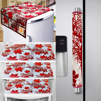 Kanushi Industries Refrigerator  Cover(Width: 99 cm, MAROON)