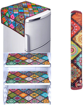 RichBox Refrigerator  Cover(Width: 99.06 cm, Pink Rose)