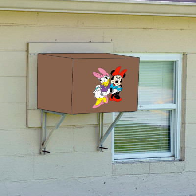 JM Homefurnishings Air Conditioner  Cover(Width: 72 cm, Beige)