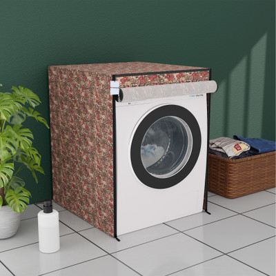 HOMESTIC Front Loading Washing Machine  Cover(Width: 62 cm, Brown, Red)