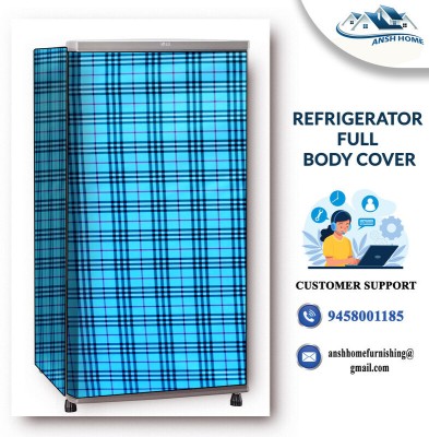 ANSH HOME Refrigerator  Cover(Width: 26 cm, Blue)