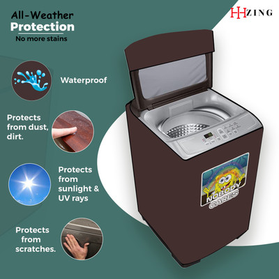 Hizing Top Loading Washing Machine  Cover(Width: 69 cm, Brown, White)