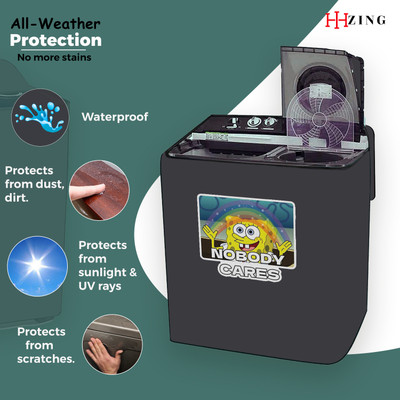 Hizing Semi-Automatic Washing Machine  Cover(Width: 73 cm, Grey, White)