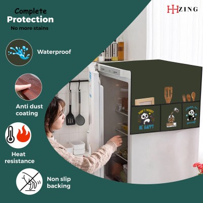 Hizing Refrigerator  Cover(Width: 55.86 cm, Green)