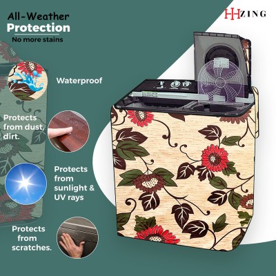 Hizing Semi-Automatic Washing Machine  Cover(Width: 84 cm, Beige)
