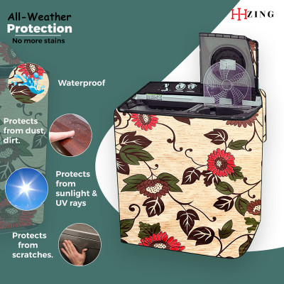 Hizing Semi-Automatic Washing Machine  Cover(Width: 77 cm, Beige)