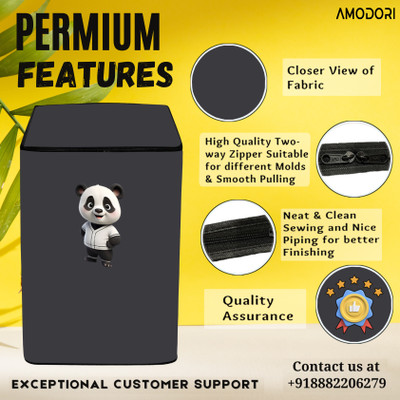 Amodori Top Loading Washing Machine  Cover(Width: 64 cm, Grey, Orange)