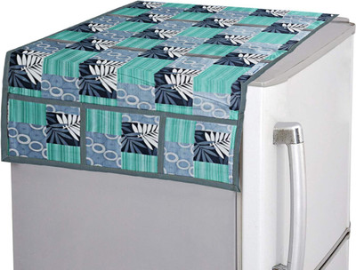 KUBER INDUSTRIES Refrigerator  Cover(Width: 56 cm, Grey & Green)