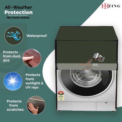 Hizing Front Loading Washing Machine  Cover(Width: 66 cm, Green, Brown)