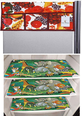 KUBER INDUSTRIES Refrigerator  Cover(Width: 56 cm, Red & White)