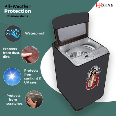 Hizing Top Loading Washing Machine  Cover(Width: 45 cm, Grey)