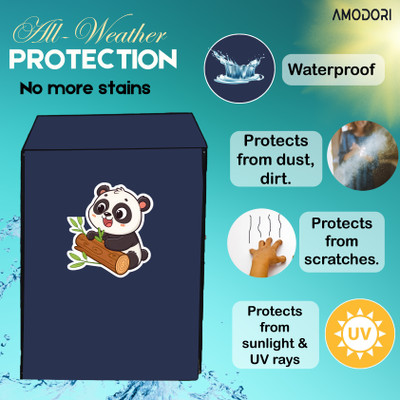 Amodori Front Loading Washing Machine  Cover(Width: 61 cm, Blue, Brown)