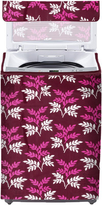 E-Retailer Top Loading Washing Machine  Cover(Width: 58 cm, Height-89cm) With 1Pc. Foldable Laundry Bag (Purple Leaf, Set Contains-2Pcs)
