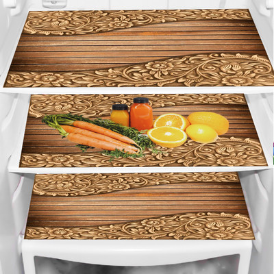 Trendy Rabbit Fridge Mat(Width: 32 cm, Blue, White)