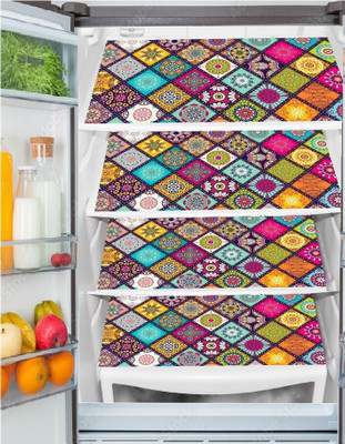 REVEXO Fridge Mat(Width: 32 cm, Maroon, Brown)