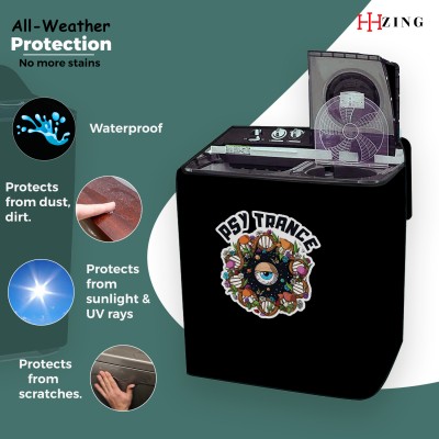 Hizing Semi-Automatic Washing Machine  Cover(Width: 81 cm, Black, Multicolor)