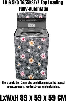 KingMatters Top Loading Washing Machine  Cover(Width: 89 cm, Grey Flower)