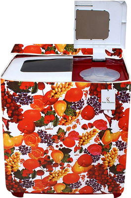 KUBER INDUSTRIES Semi-Automatic Washing Machine  Cover(Width: 82 cm, Red & White)