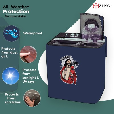 Hizing Semi-Automatic Washing Machine  Cover(Width: 87 cm, Blue, Red)
