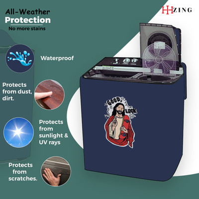 Hizing Semi-Automatic Washing Machine  Cover(Width: 87 cm, Blue, Red)