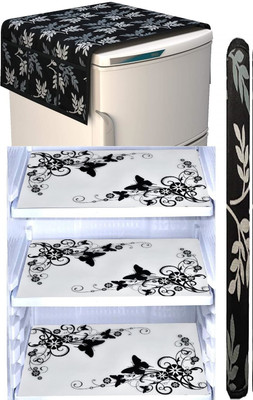 RichBox Refrigerator  Cover(Width: 54 cm, Black, White)