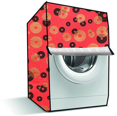 Delideal Front Loading Washing Machine  Cover(Width: 61 cm, Yellow, Red)