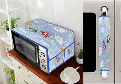 E-Retailer Microwave Oven  Cover(Width: 35 cm, Length-91cm) With utility Pockets and 1Pc Handle Cover (Blue, Pack of-2Pcs)