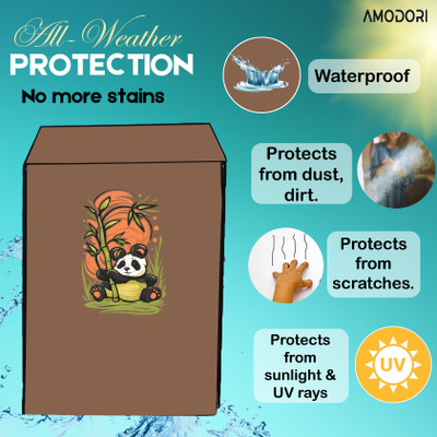 Amodori Front Loading Washing Machine  Cover(Width: 61 cm, Grey, Orange)