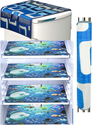 REVEXO Refrigerator  Cover(Width: 44 cm, Blue)