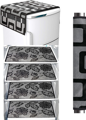LooMantha Refrigerator  Cover(Width: 55 cm, Black)