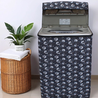 SANRAKSSHAN Top Loading Washing Machine  Cover(Width: 58.42 cm, White, Grey)