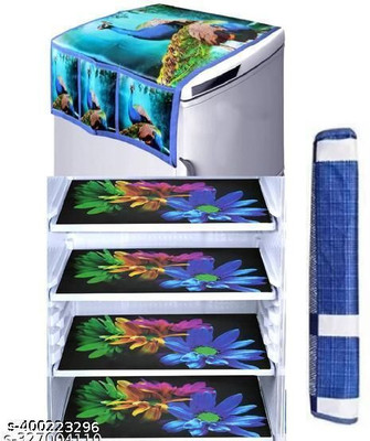 RichBox Refrigerator  Cover(Width: 54 cm, Green, Multicolor)