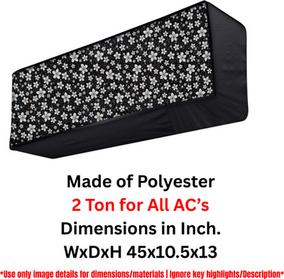 dyanifashion Air Conditioner  Cover(Width: 111 cm, Black Flower)