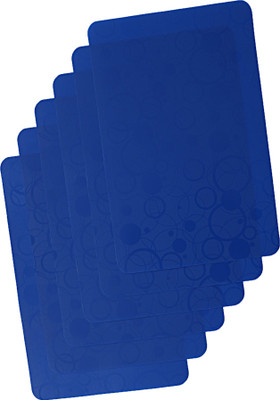 KUBER INDUSTRIES Rectangular Pack of 6 Table Placemat(Blue, PVC)