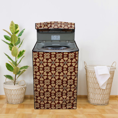 Glassiano Top Loading Washing Machine  Cover(Width: 53.34 cm, Brown, Black)